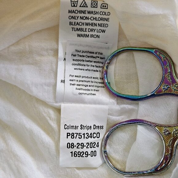 Aventura Dress Womens XL Buttery Yellow White Tiered Lined Skirt Summer Cottage - Picture 11 of 16